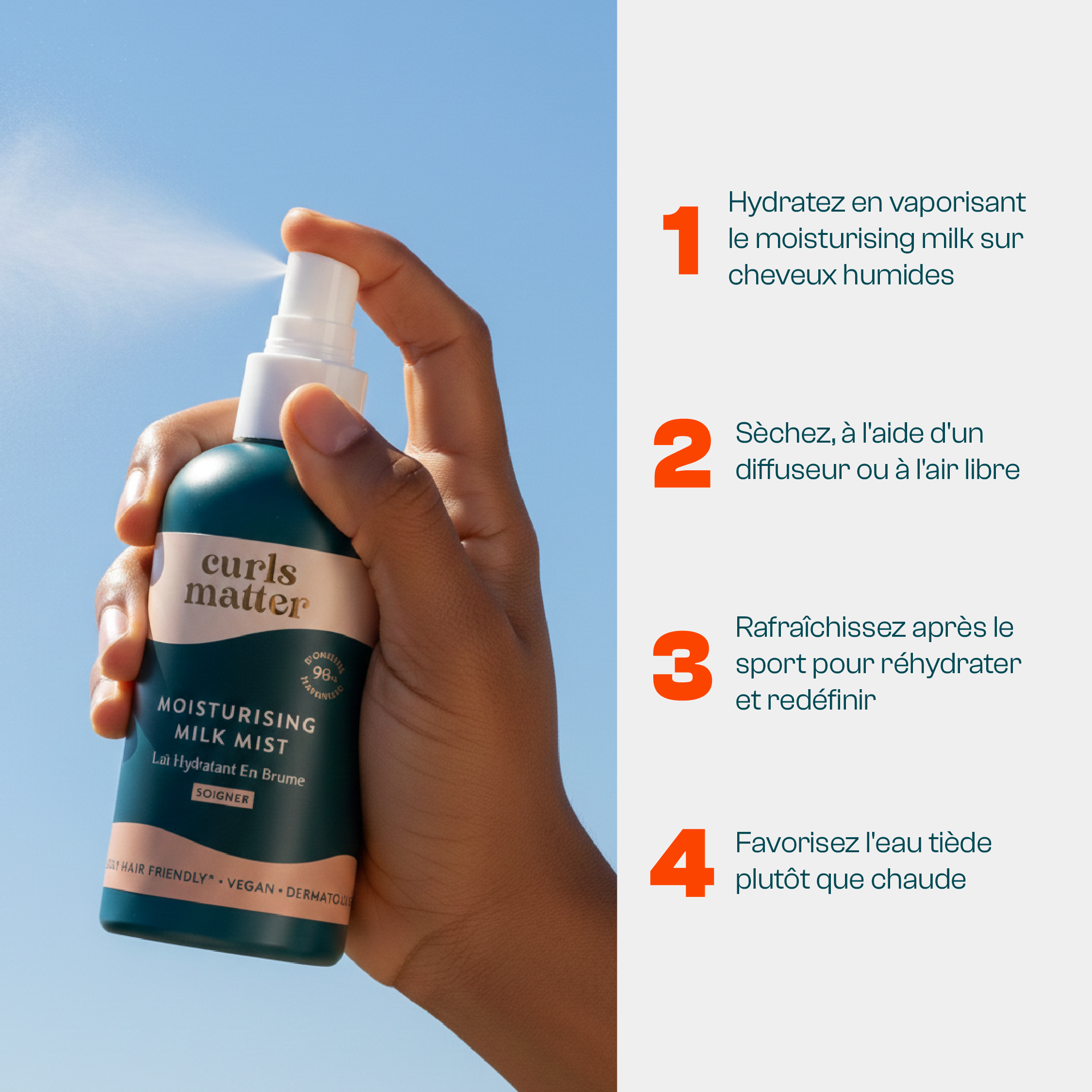 Lait Hydratant pour Cheveux Bouclés - Moisturising Milk Mist - 200ml