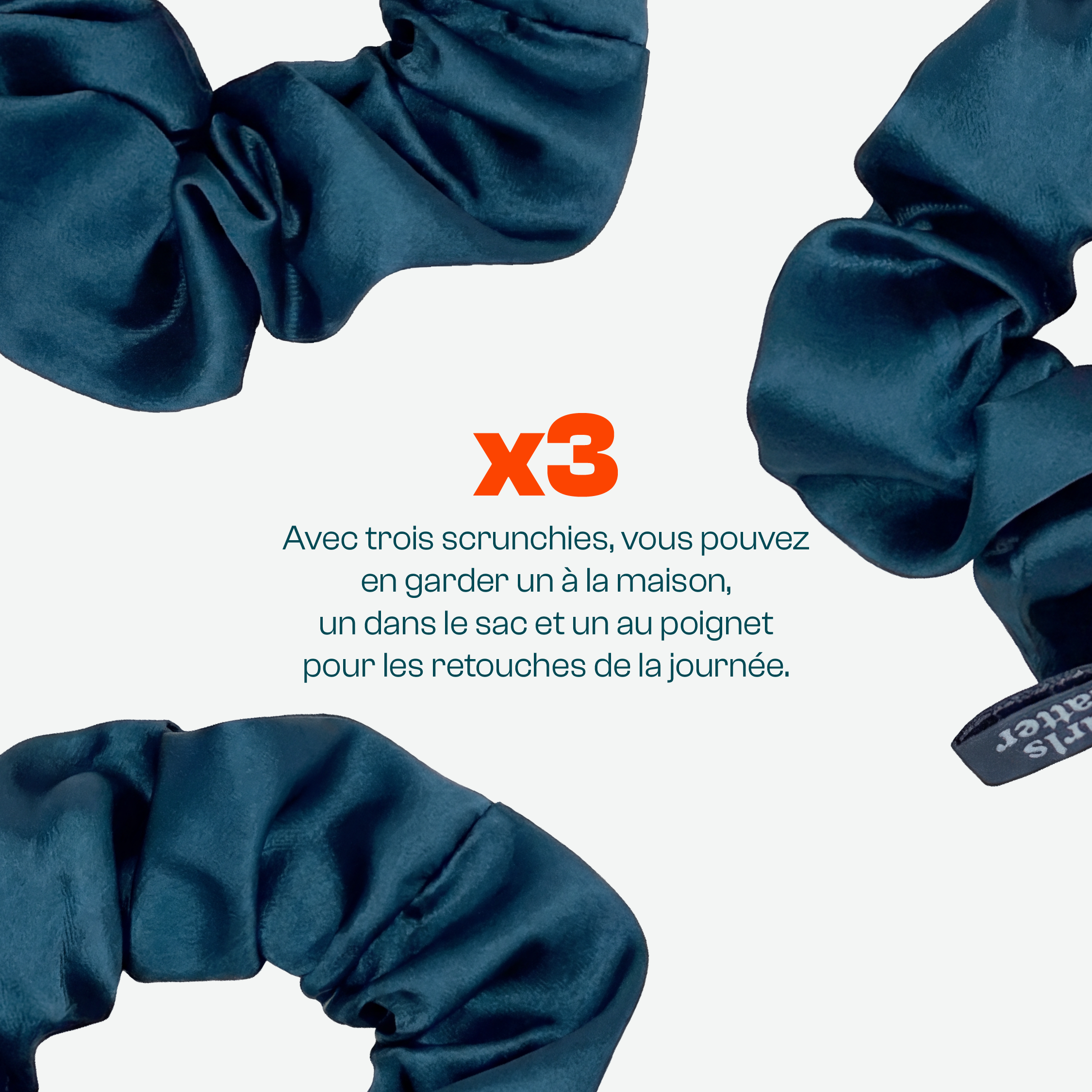 Pack 3 Scrunchies en satin synthétique – Curls Matter
