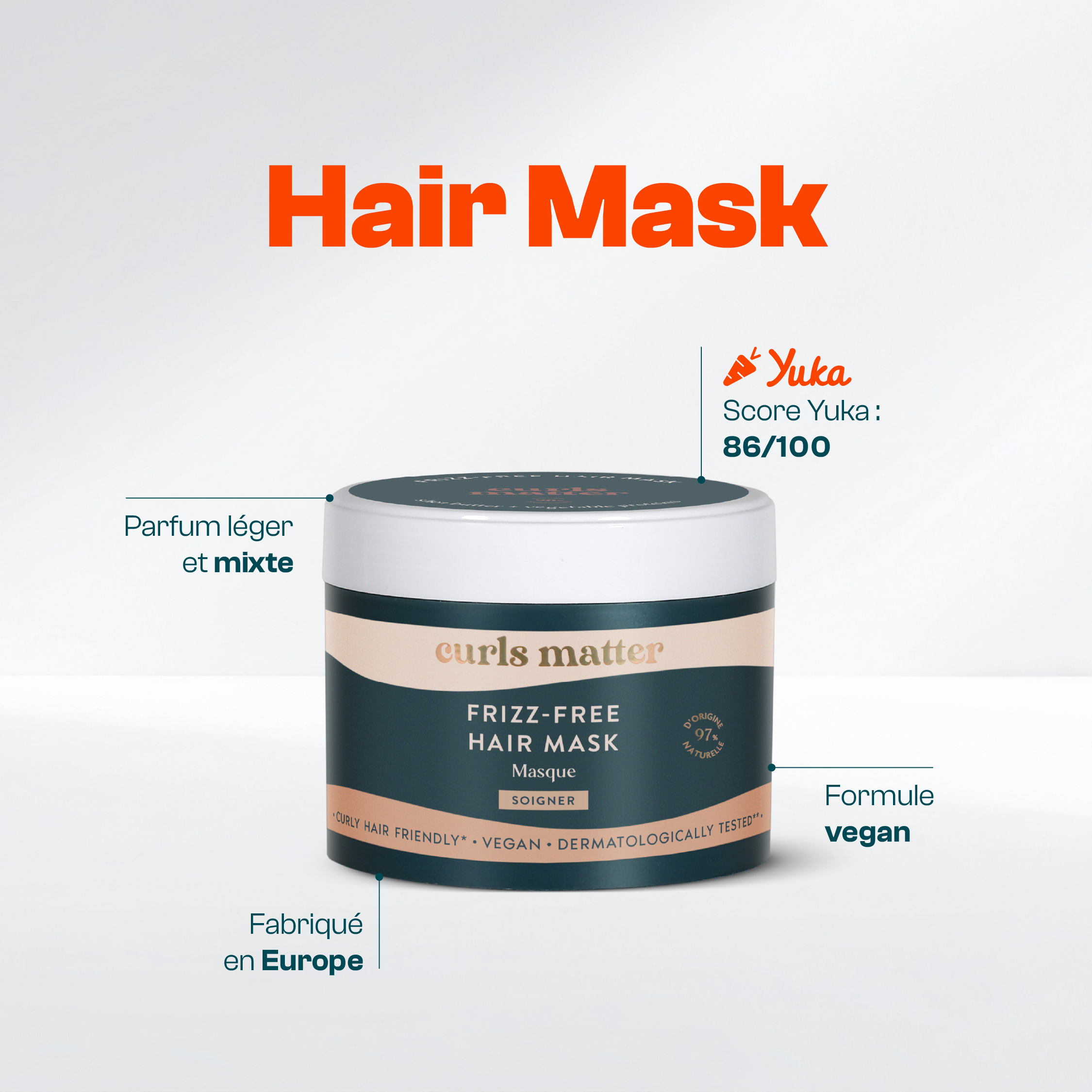 Masque Anti-Frisottis pour Cheveux Bouclés - Frizz-Free Hair Mask - 300ml