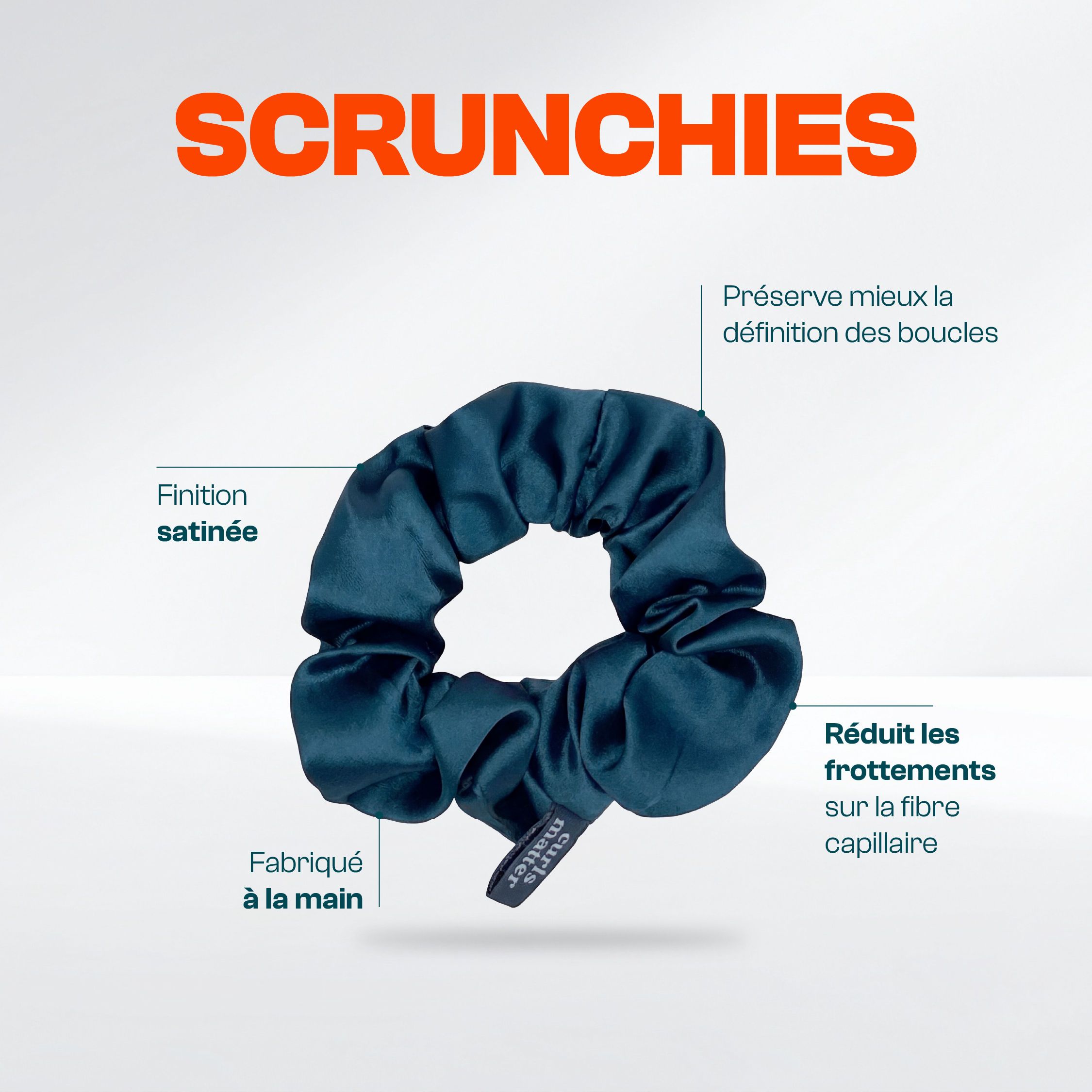 Scrunchy en satin synthétique – Curls Matter