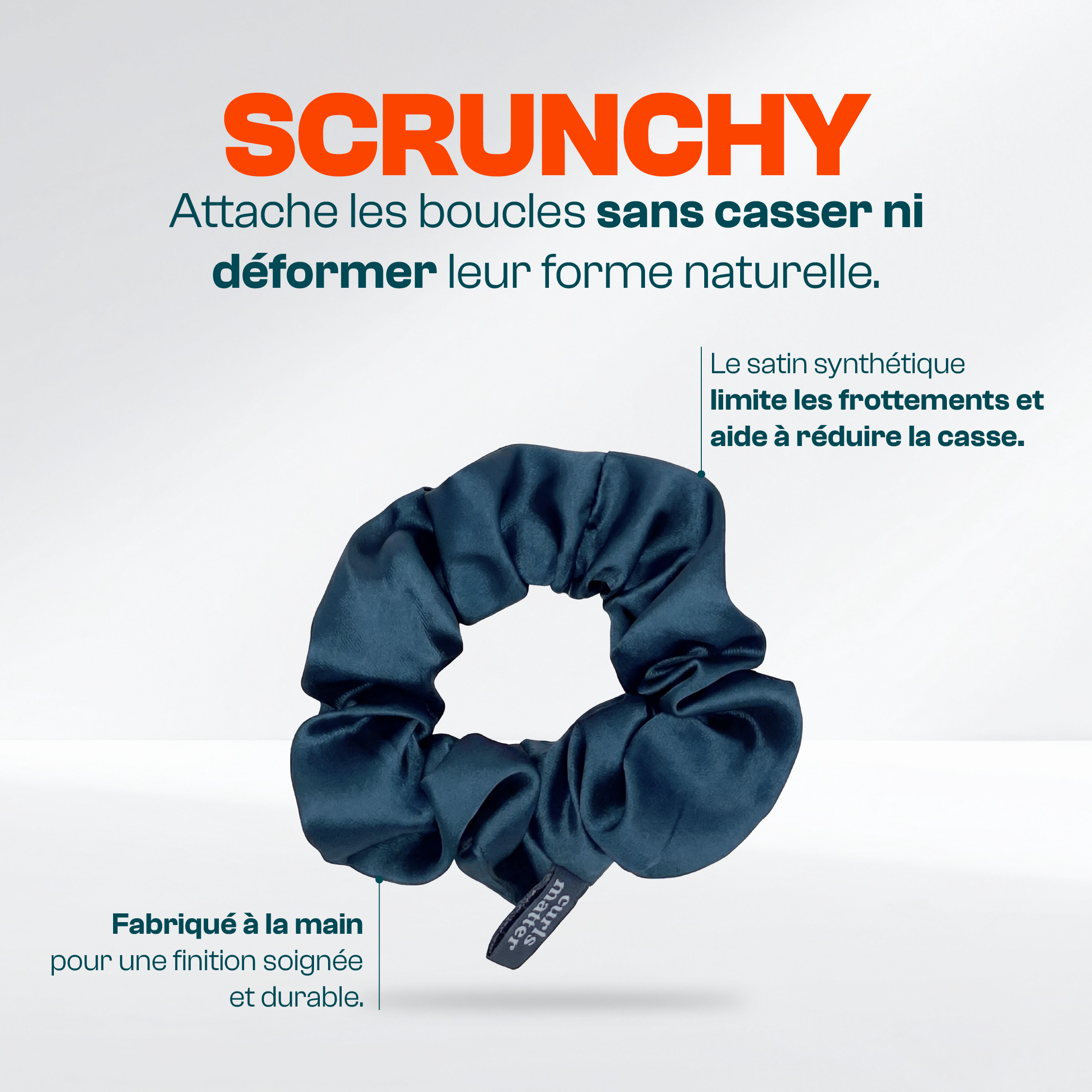 Scrunchy en satin synthétique – Curls Matter